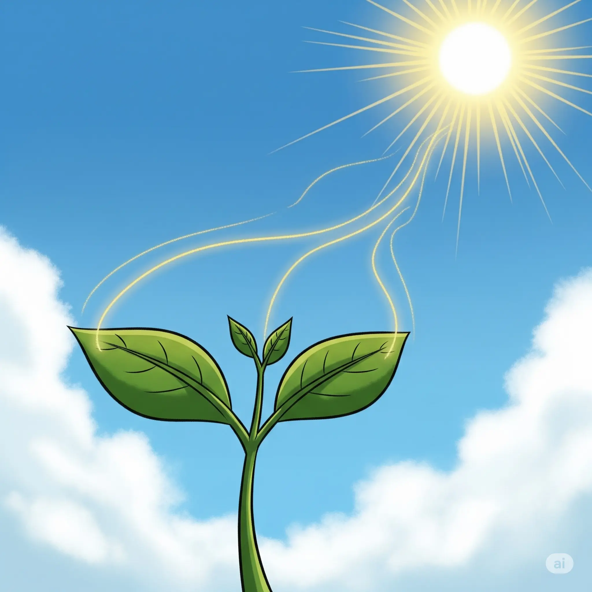 Planta recibiendo luz del sol